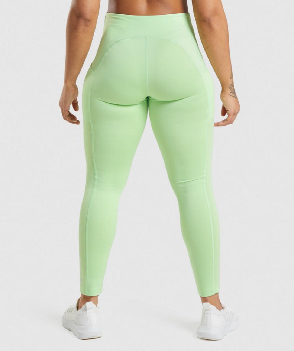 Legginsy Damskie Gymshark Sportowe Zielone | PL 2327WNB